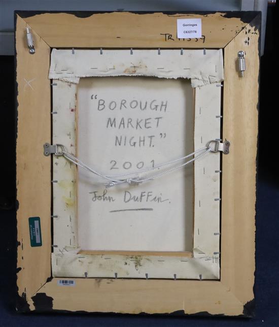 § John Duffin (1965-) Borough Market Night 15 x 11in.